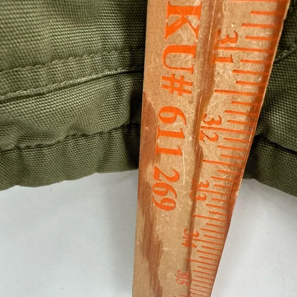 Lands' End Olive Utility Jacket with Brown Collar - Picture 13 of 15